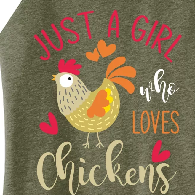 Just A Girl Who Loves Chickens Cool Gift Women’s Perfect Tri Rocker Tank