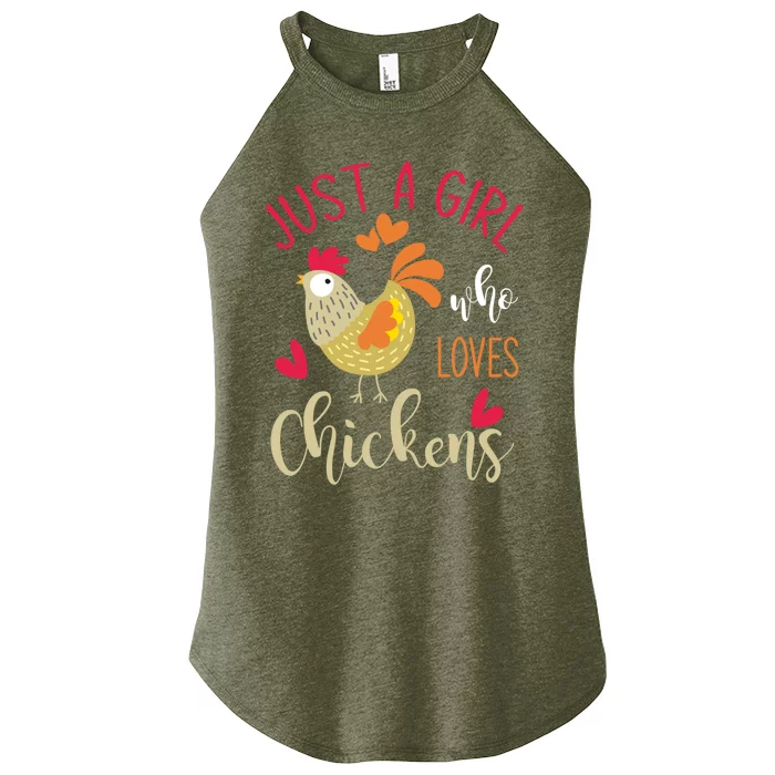 Just A Girl Who Loves Chickens Cool Gift Women’s Perfect Tri Rocker Tank