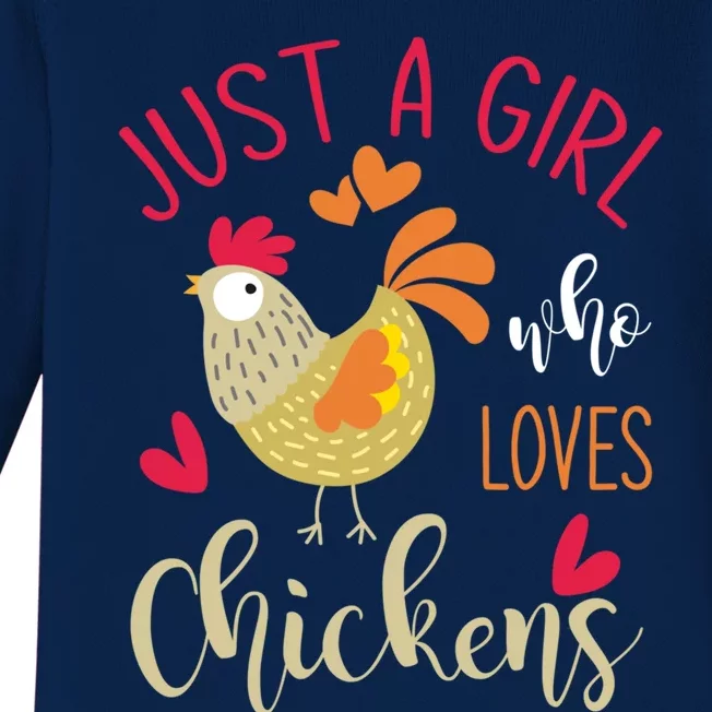 Just A Girl Who Loves Chickens Cool Gift Baby Long Sleeve Bodysuit