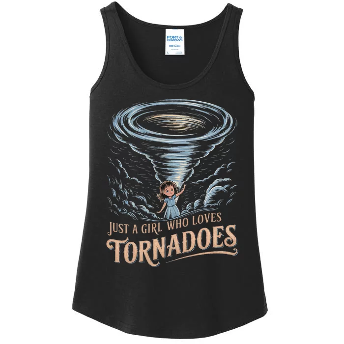 Just A Girl Who Loves Tornadoes Enthusiast Meteorology Storm Ladies Essential Tank