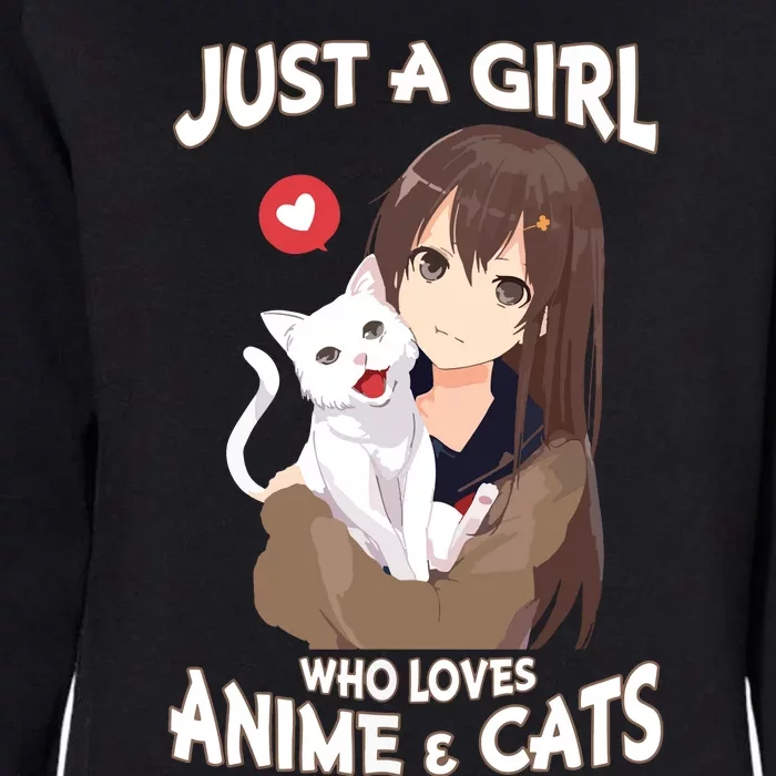 Just A Girl Who Loves Anime & Cats Cute Gifts Womens California Wash Sweatshirt