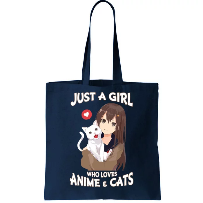 Just A Girl Who Loves Anime & Cats Cute Gifts Tote Bag