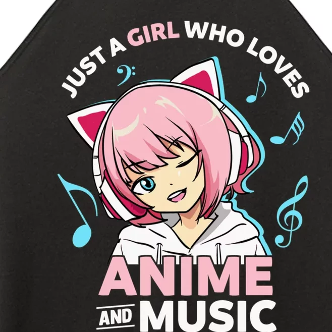 Just A Girl Who Loves Anime and Music Wo Anime Teen Girl Women’s Perfect Tri Rocker Tank