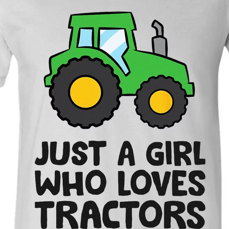 Just A Girl Who Loves Tractors V-Neck T-Shirt