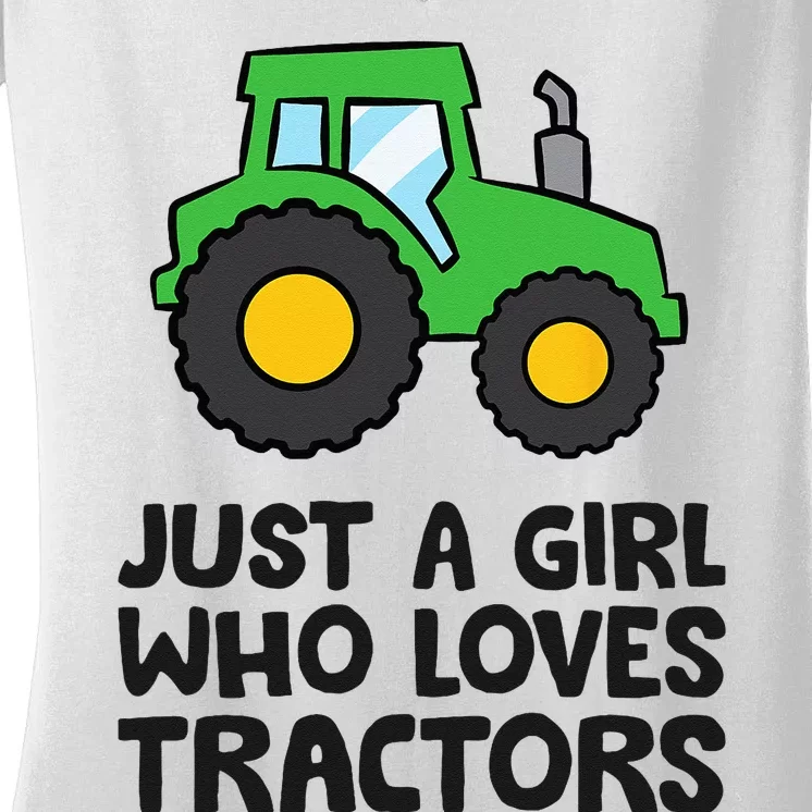 Just A Girl Who Loves Tractors Women's V-Neck T-Shirt