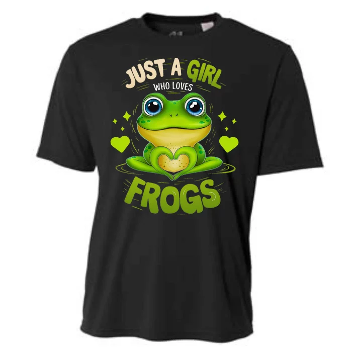 Just A Girl Who Loves Frogs Funny Frog Lover Girl Woman Cooling Performance Crew T-Shirt