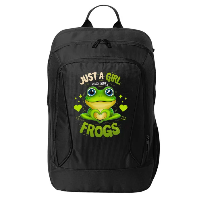 Just A Girl Who Loves Frogs Funny Frog Lover Girl Woman City Backpack