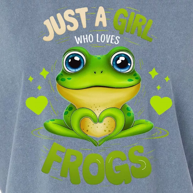 Just A Girl Who Loves Frogs Funny Frog Lover Girl Woman Garment-Dyed Women's Muscle Tee