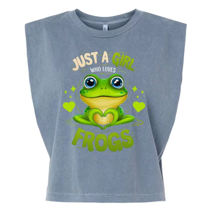 Just A Girl Who Loves Frogs Funny Frog Lover Girl Woman Garment-Dyed Women's Muscle Tee