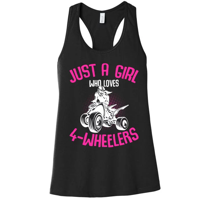 Just A Girl Who Loves 4 Wheelers Atv Quad Women's Racerback Tank