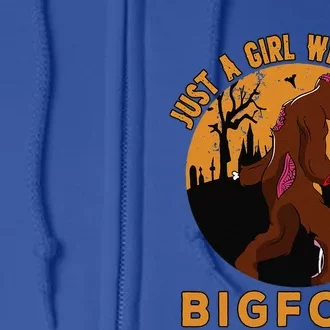 Just A Girll Who Loves Bigfoot Halloween Costume Gift Funny Full Zip Hoodie