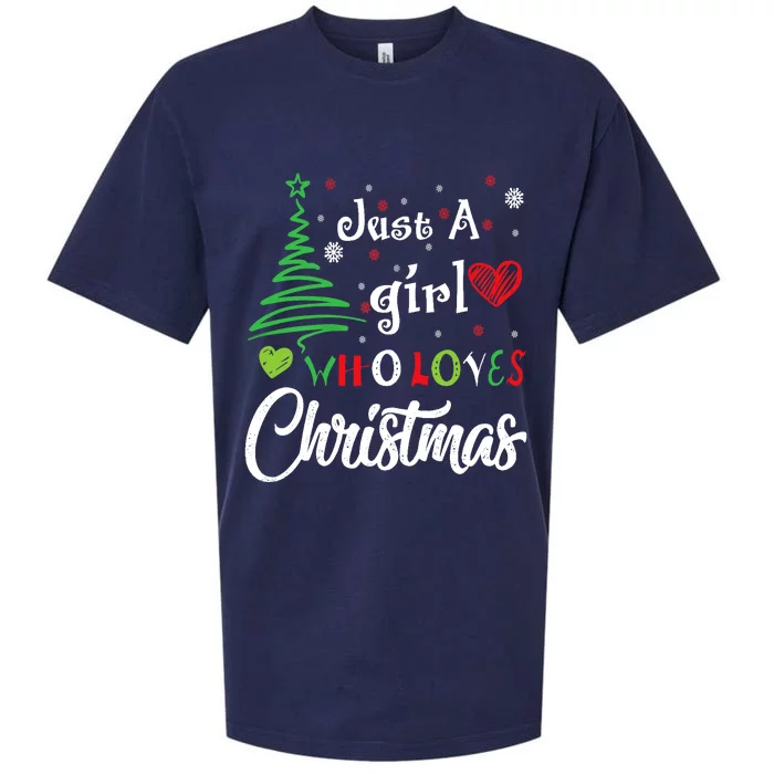 Just A Girl Who Loves Christmas Funny Design For Wo Sueded Cloud Jersey T-Shirt