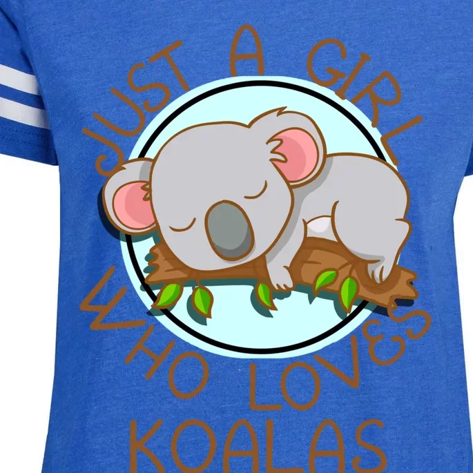 Just A Girl Who Loves Koala Bear Gift Enza Ladies Jersey Football T-Shirt