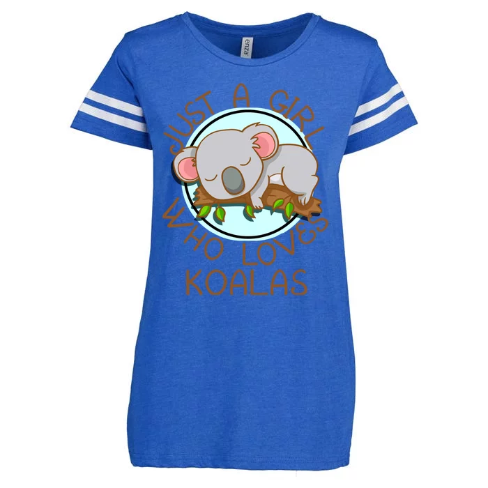 Just A Girl Who Loves Koala Bear Gift Enza Ladies Jersey Football T-Shirt