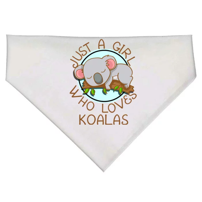 Just A Girl Who Loves Koala Bear Gift USA-Made Doggie Bandana