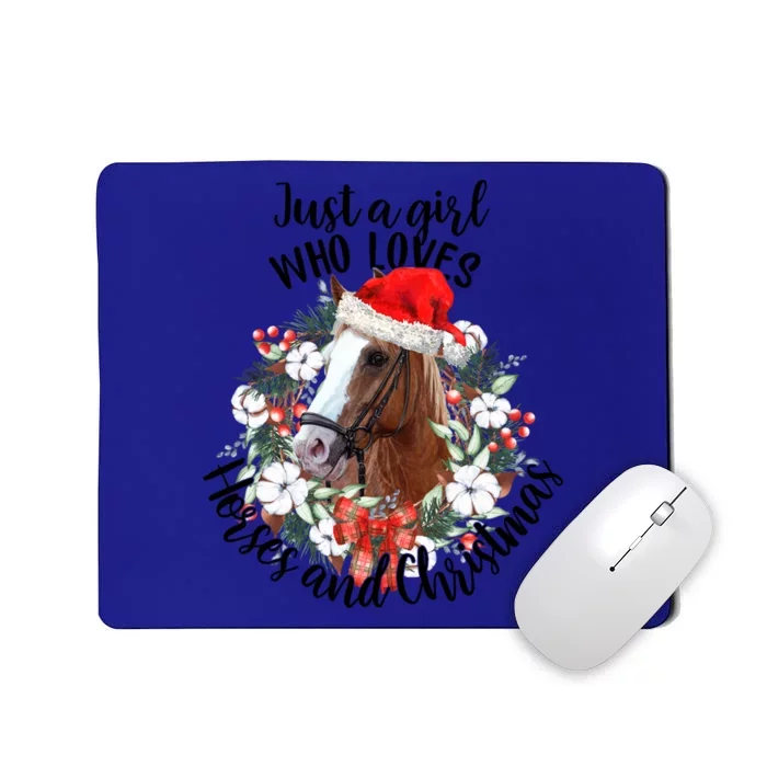 Just A Girl Who Loves Horses And Christmas Horse Lover Xmas Gift Mousepad