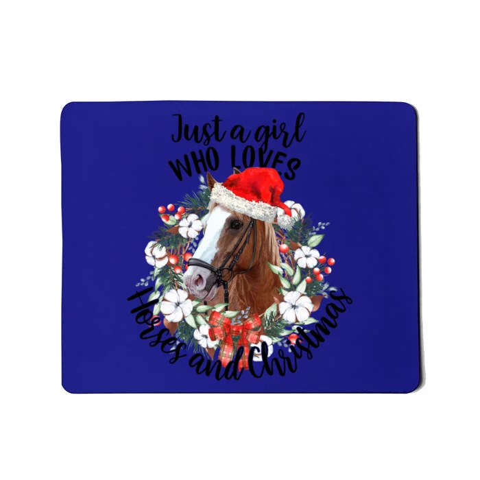 Just A Girl Who Loves Horses And Christmas Horse Lover Xmas Gift Mousepad