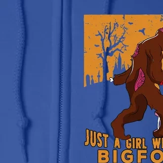 Just A Girll Who Loves Bigfoot Halloween Costume Gift Gift Full Zip Hoodie