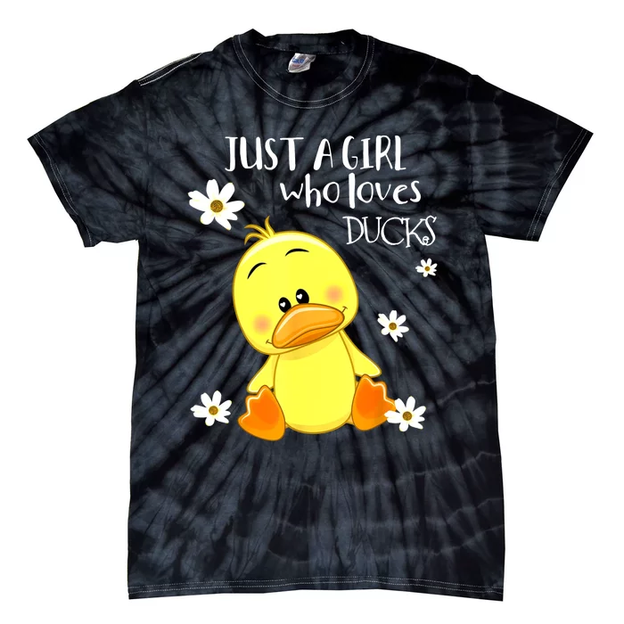 Just A Girl Who Loves Ducks Cute Duck Lover Tie-Dye T-Shirt