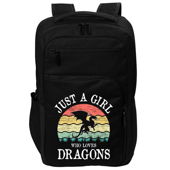 Just A Girl Who Loves Dragons Vintage Retro Impact Tech Backpack