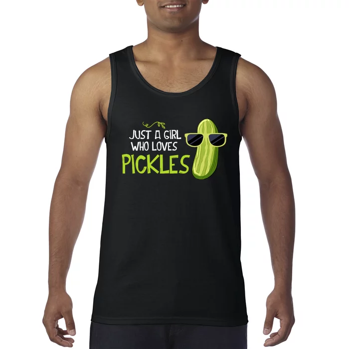 Just A Girl Who Loves Pickles Cuts Pickles Cooking Birthday Tank Top