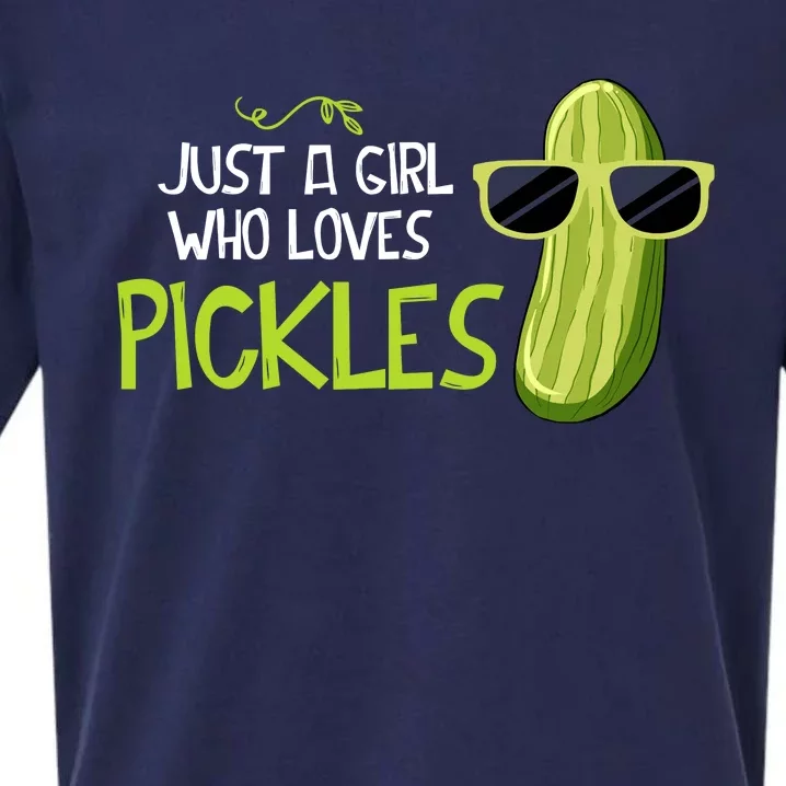 Just A Girl Who Loves Pickles Cuts Pickles Cooking Birthday Sueded Cloud Jersey T-Shirt