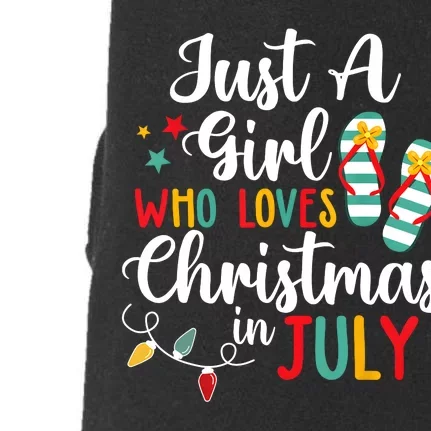 Just A Girl Who Loves Christmas In Jully Summer Beach Women Doggie 3-End Fleece Hoodie