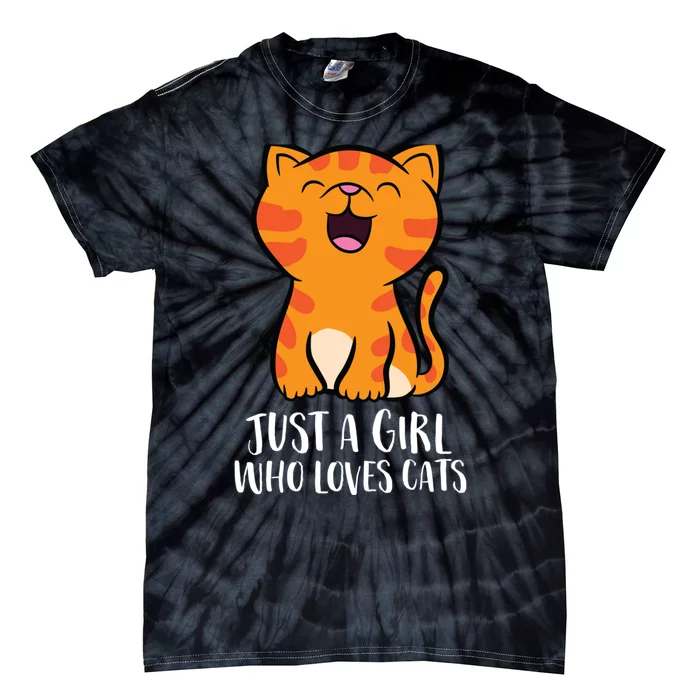 Just A Girl Who Loves Cats Tie-Dye T-Shirt