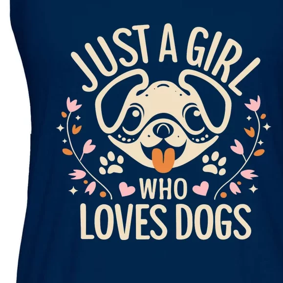 Just A Girl Who Loves Dogs Ladies Essential Flowy Tank