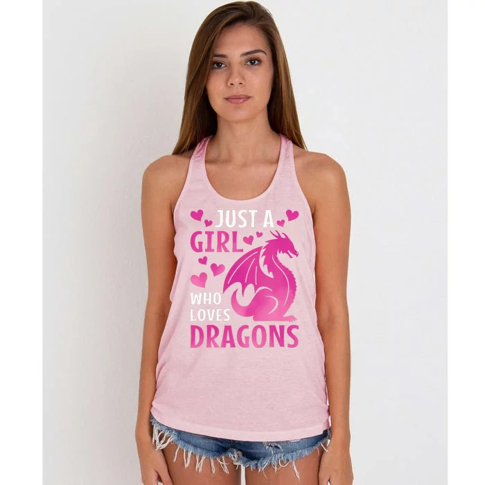 Just A Girl Who Loves Dragons Women's Knotted Racerback Tank