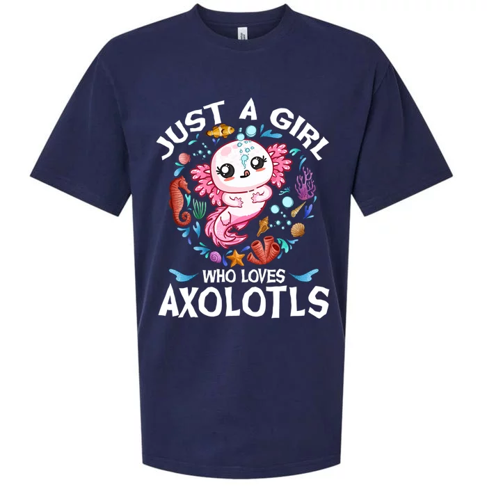 Just A Girl Who Loves Axolotls Cute Axolotl Kids Sueded Cloud Jersey T-Shirt