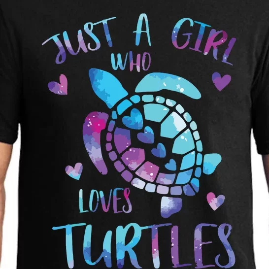 Just A Girl Who Loves Turtles Galaxy Space Sea Turtle Lover Pajama Set