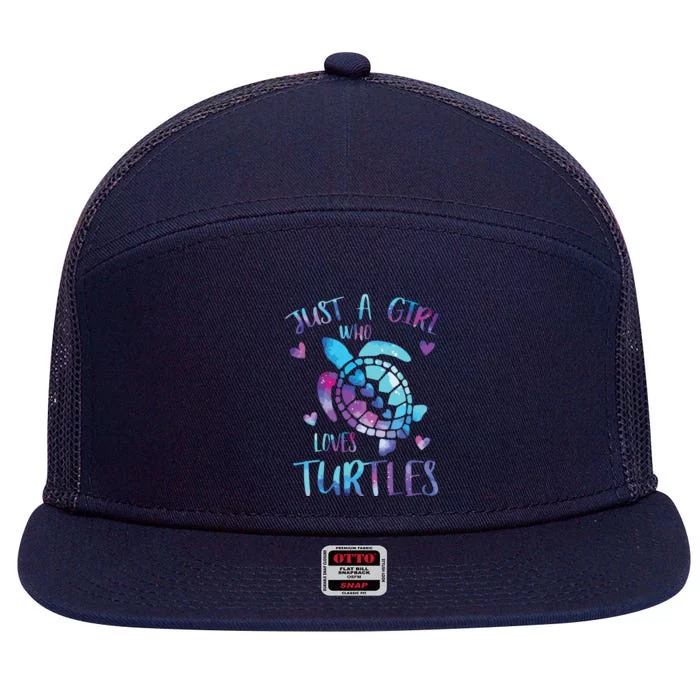 Just A Girl Who Loves Turtles Galaxy Space Sea Turtle Lover 7 Panel Mesh Trucker Snapback Hat