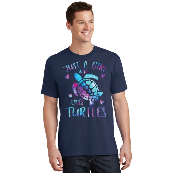 Just A Girl Who Loves Turtles Galaxy Space Sea Turtle Lover T-Shirt