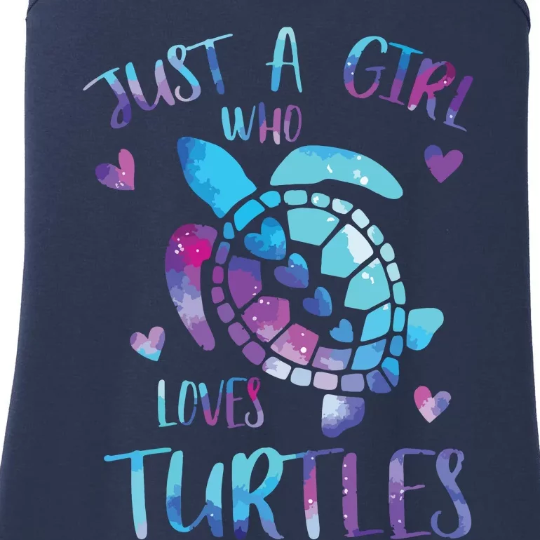 Just A Girl Who Loves Turtles Galaxy Space Sea Turtle Lover Ladies Essential Tank