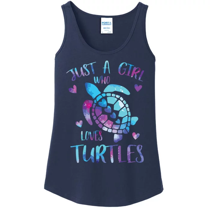 Just A Girl Who Loves Turtles Galaxy Space Sea Turtle Lover Ladies Essential Tank