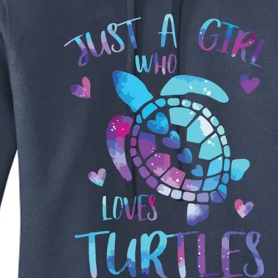 Just A Girl Who Loves Turtles Galaxy Space Sea Turtle Lover Women's Pullover Hoodie