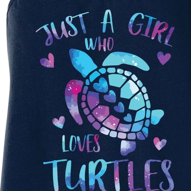 Just A Girl Who Loves Turtles Galaxy Space Sea Turtle Lover Women's Racerback Tank