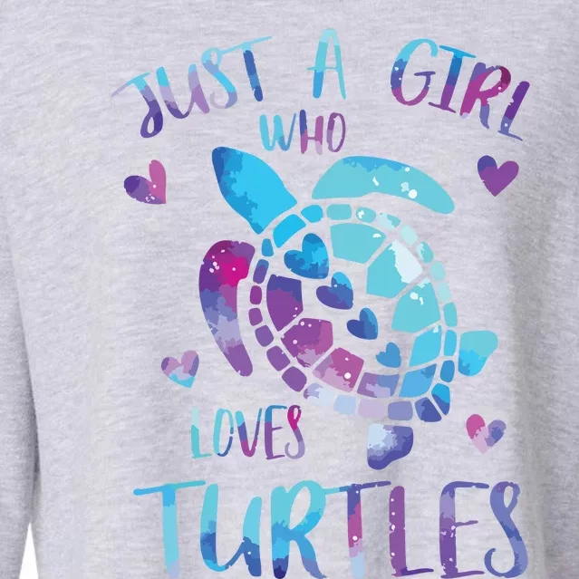 Just A Girl Who Loves Turtles Galaxy Space Sea Turtle Lover Cropped Pullover Crew