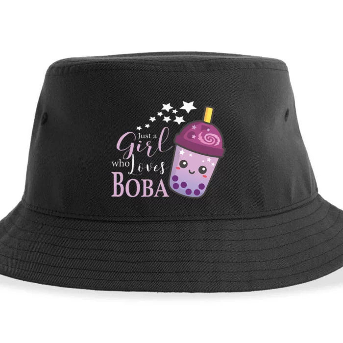 Just A Girl Who Loves Boba Tea Boba Milk Tea Bubble Tea Sustainable Bucket Hat