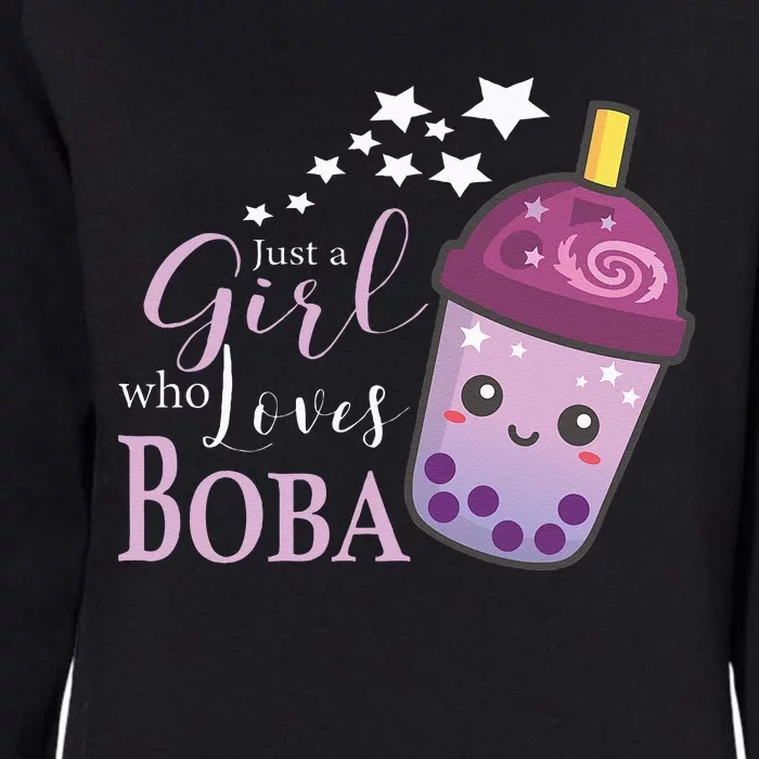 Just A Girl Who Loves Boba Tea Boba Milk Tea Bubble Tea Womens California Wash Sweatshirt