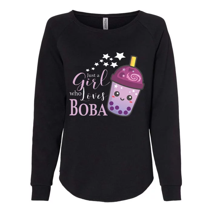 Just A Girl Who Loves Boba Tea Boba Milk Tea Bubble Tea Womens California Wash Sweatshirt