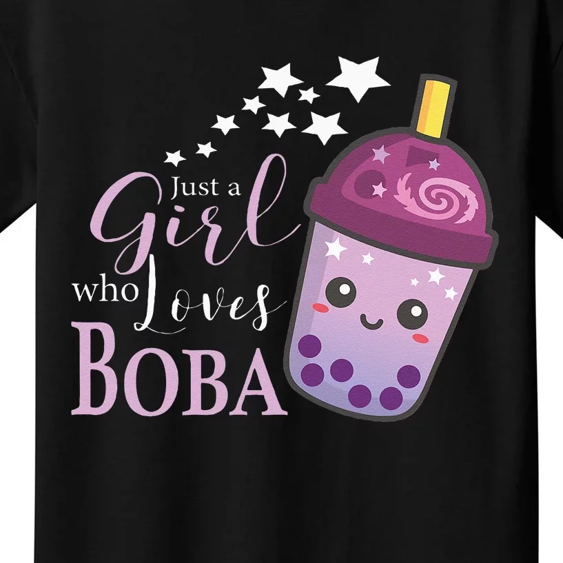 Just A Girl Who Loves Boba Tea Boba Milk Tea Bubble Tea Kids T-Shirt