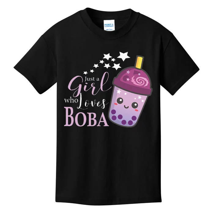 Just A Girl Who Loves Boba Tea Boba Milk Tea Bubble Tea Kids T-Shirt