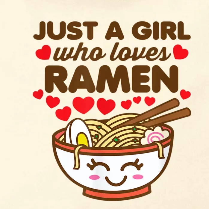 Just A Girl Who Loves Ramen Cute Kawaii Asian Noodles Lover Zip Tote Bag