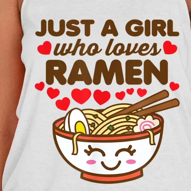 Just A Girl Who Loves Ramen Cute Kawaii Asian Noodles Lover Women's Knotted Racerback Tank