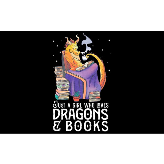 Just A Girl Who Loves Dragons & Books Book Nerds Bumper Sticker