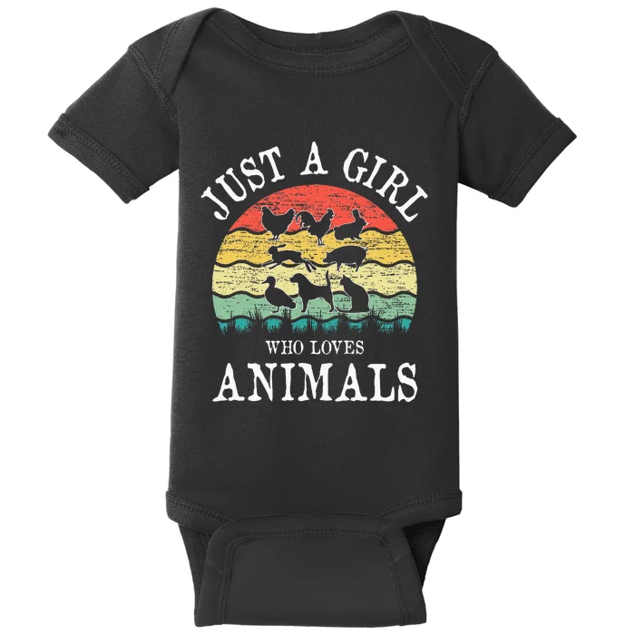 Just A Girl Who Loves Animals Baby Bodysuit