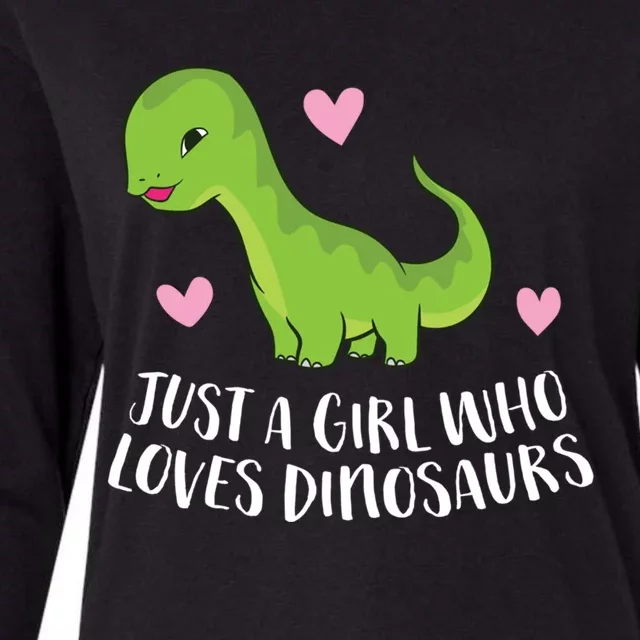 Just A Girl Who Loves Dinosaurs Cute Dinosaurs Girl Great Gift Womens Cotton Relaxed Long Sleeve T-Shirt