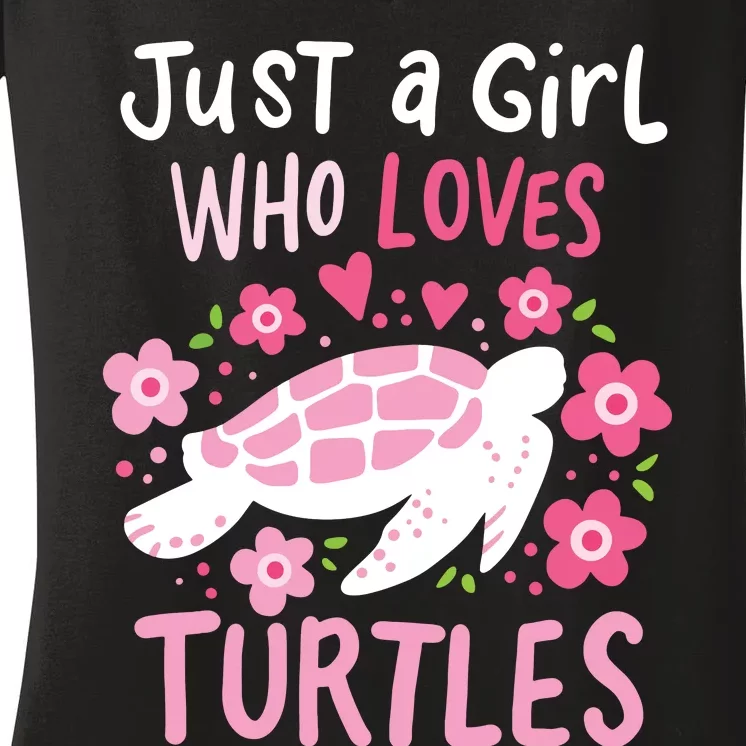 Just A Girl Who Loves Turtles Turtle Gift Women's V-Neck T-Shirt